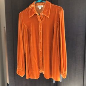 Long sleeve velvet shirt